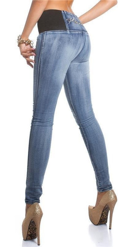 Jeans Koucla Tiro Alto Tubo Con Piedras!!!