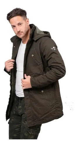 Campera Parka Hombre Gabardina Corderito Talles