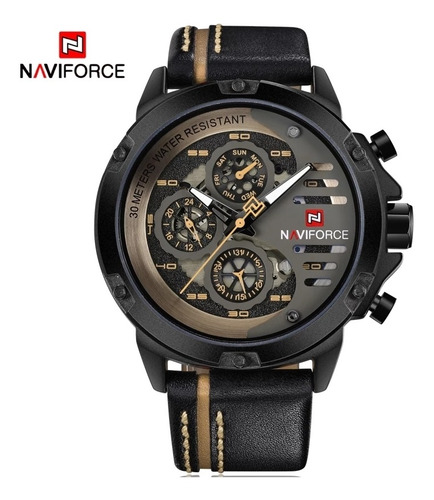 Reloj Hombre Naviforce 9110 Lujo Deportivo Cuero Original