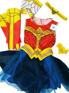 Disfraz Mujer Maravilla Para Niña Y Accesorios Wonder Woman
