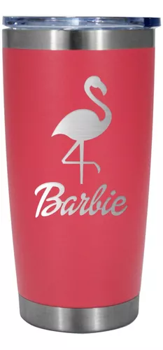 Vaso Termo Térmico Barbie Rosa Grabado Láser