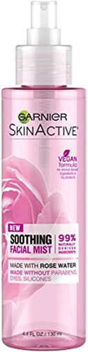 Garnier Skinactive Spray Facial Con Agua De Rosa, 4.4 Fl Oz