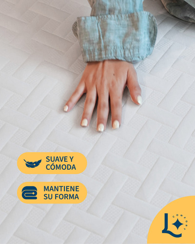 Colchon Matrimonial De Espuma Memory Foam En Caja 135x190x15, Laila Essentials