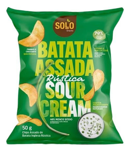 Chips De Batata Rústica Assado Sour Cream Solo 50g - Boomi
