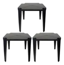 Comprar Kit 3 Mesas Monobloco Preta Festa Buffet Bar Igreja