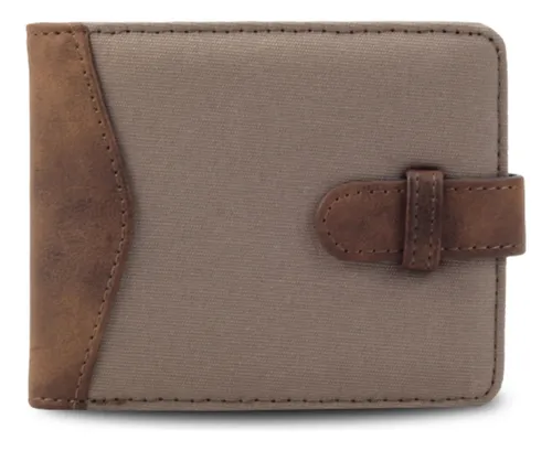 Billetera Cuerina Canvas Hombre Juno Tostado Lincoln's