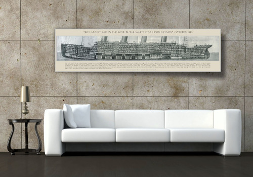 Lienzo Canvas Barco Trasatlántico Olympic Titanic 52x200