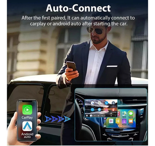 Adaptador Carplay Sem Fio 2 Em 1, Conversor Automático Cn