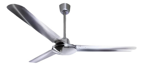 6pz Ventilador Techo 5 Vel 3 Aspas 56 Satin Cromado Benelux 1.43 M 60 Hz Plateado Plateado Metal 3