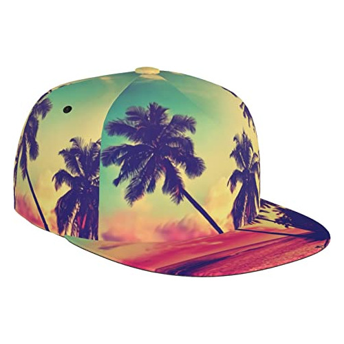 Logmor Hermosa Playa Tropical Sombrero Plano, Gorra De Béisb