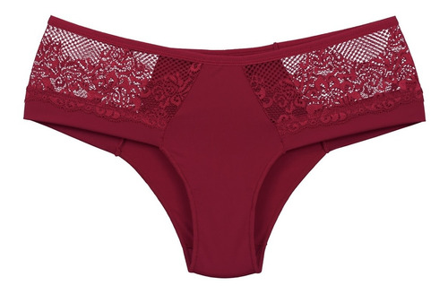 Bikini Microfibra Encaje Rojo