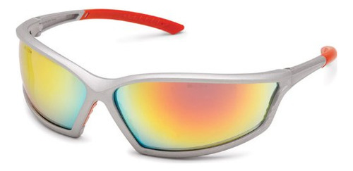 Gateway Safety 41sl2m - Anteojos De Seguridad Envolventes Deportivas 4x4, Lente De Espejo Rojo Atardecer, Marco Deportivo Plateado