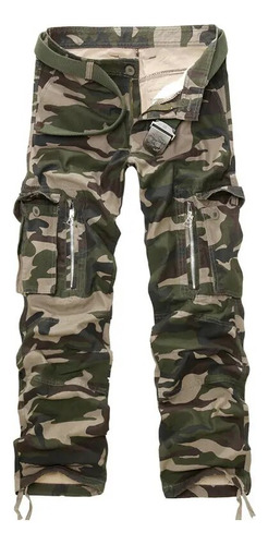 Pantalones Cargo Tipo Pant Military Camo Para Hombre, Camufl