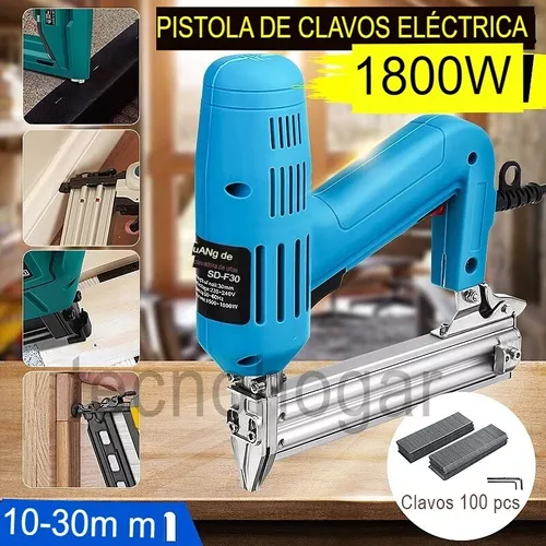 Clavadora Eléctrica Mas Clavos 100 Pcs 220v 10/30mm 1800w