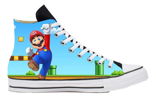 Tenis Para Niño Juvenil Modelo Mario Bros. En Tendencia 