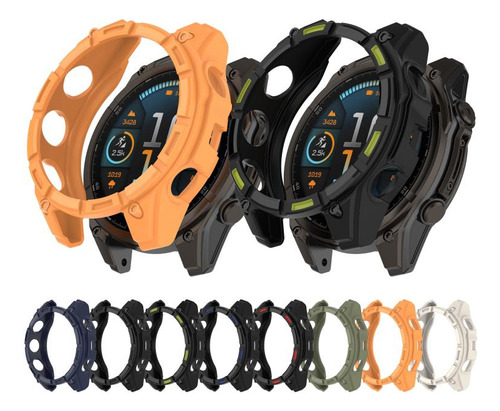 Funda De Reloj De Tpu Hueca Negra Y Azul Para Garmin Tactix