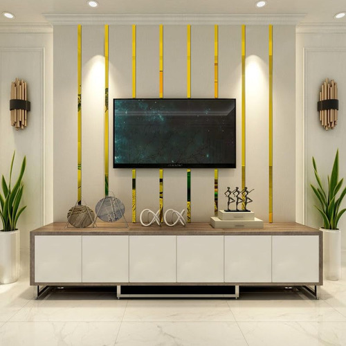 10 Pegatinas De Pared Diseño De Rayas, Azulejos De Art...