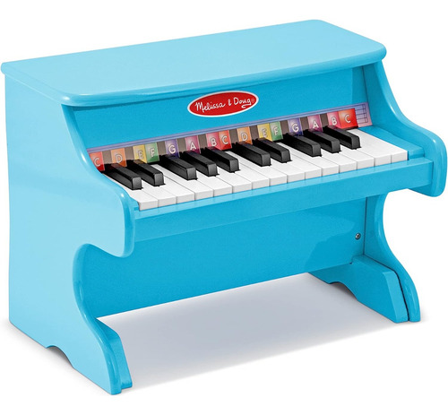 Piano Para Niños Con 25 Teclas 2 Octavas Azul De Madera Mdf