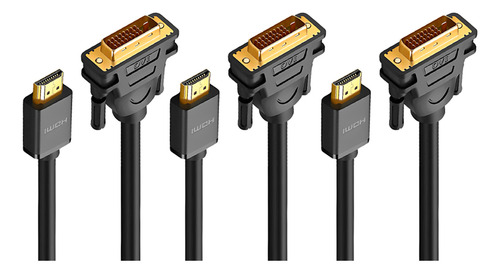 Kit 3 Cabo Vídeo Ugreen Hdmi P/dvi(24+1) Macho 1.5metros