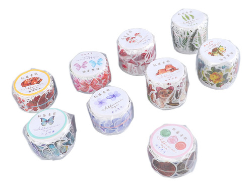 Juego De 9 Rollos De Cinta Adhesiva Decorativa Con Estampado