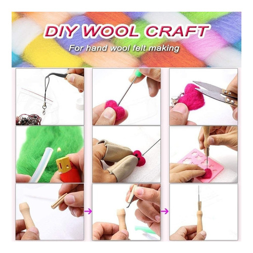 Wool Felting Needle Kit 36 Colors For Crafts
