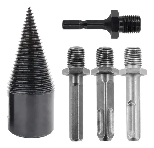 Acero Al Carbono Broca Divisora De Madera Kocusu De 32 Mm - Con 3 Mangos, Separador De Cono Rápido Para Leña, Uso En Jardín Y Camping Acero Carbono
