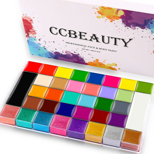 Ccbeauty Pintura Facial Profesional De 36 Colores, Kit De P.