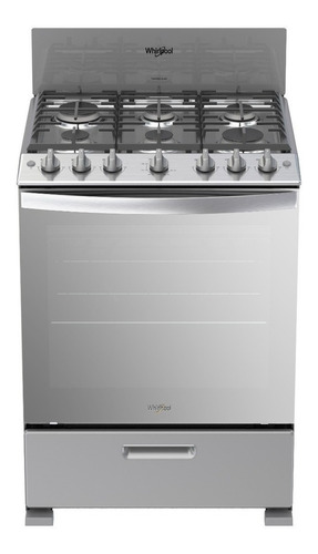 Estufa Whirlpool WFR7200S a gas/eléctrica 6 quemadores  gris acero 127V puerta con visor 5.1ft³