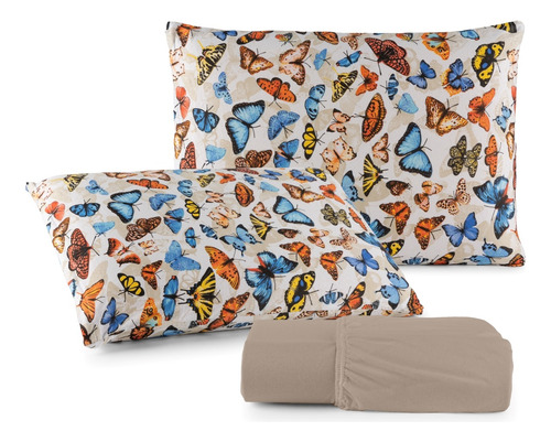 Jogo De Cama King C/ Elástico Malha 100% Algodão Estampado