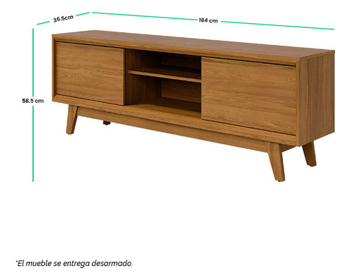 Mueble Tv Hasta 70 Atlas De Mdp Diseño Moderno Biselado Cumarú