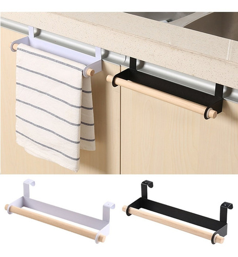 Suporte Porta Rolo De Papel Toalha Branco Ou Preto Cozinha