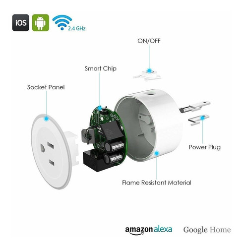 Wifi Smart Plug Mini Smart Outlet Funciona Con A Y Ho...