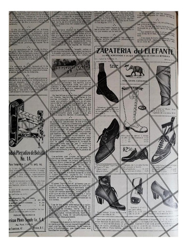 Afiche Publicitario Retri Zapateria Del Elefante Y Mas 1912