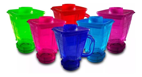 Vaso Licuachela Mini 10 Pz Neón 750ml Fiesta Bebida C/popote