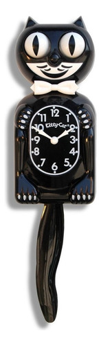 Reloj De Pared Clásico Gato, 39 Cm, Negro - Nex