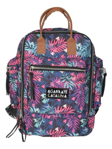 Mochila Estampada Puffer Pommer Agarrate Catalina Color Hula Diseño De La Tela Matelassé