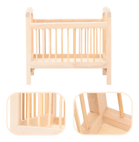 Accesorio Decorativo Para Bebé Modelo Cuna De Madera En Mini