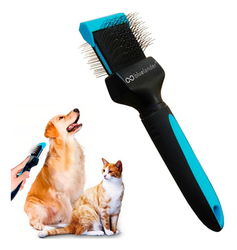 20 Cepillos Para Perro Y Gato Carda Quitapelo Suave 2 En 1 Color Negro/azul