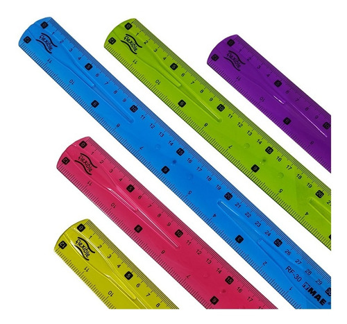 Regla De Plastico Flexible De 30 Centimetros