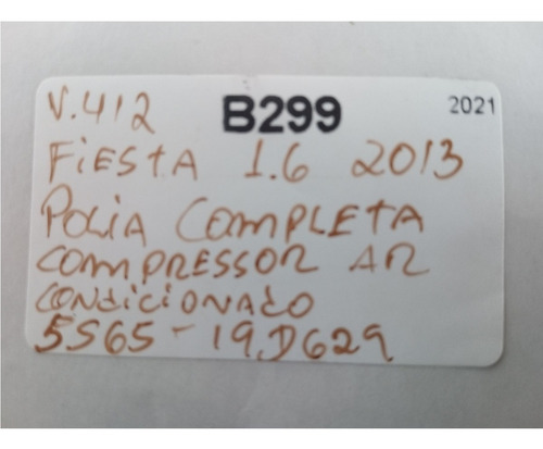 Polia (completa) Compressor Ar Condic Ford Fiesta 1.6 2013