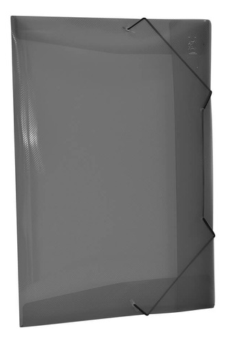 Pasta Aba Elástica Mini 1/2 Ofício 24x18cm Fumê Dac C/10 Un Cor Preto