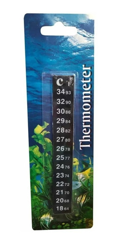 Imagen 1 de 5 de Oferta!!! Termómetro Adhesivo 18°-34° Tira Cinta Acuarios