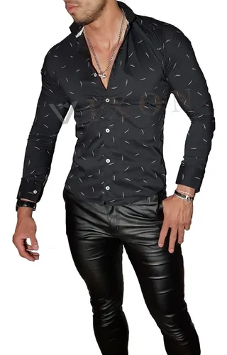 Pack Por 2 Camisa Hombre Manga Larga Estampada