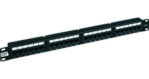Imagem 2 de 6 de Patch Panel Sohoplus 24p Cat5e Furukawa T568a/b 24 Portas