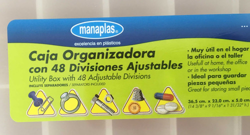 Imagen 3 de 4 de Caja Organizadora 48 Divisiones Fijas. Marca: Manaplas