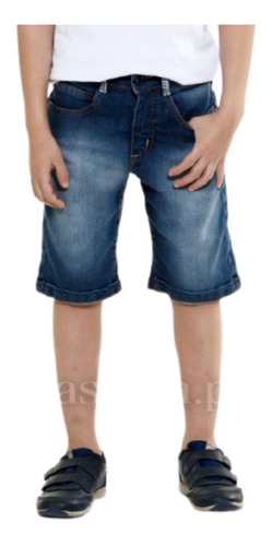 Kit 7 Short Bermuda Masculina Jeans Sarja Infantil Juvenil