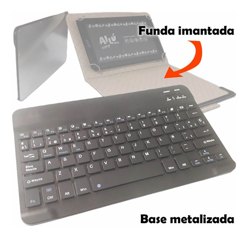 Funda Con Teclado Inalámbrico Para Tablet 10 Eco Cuero Noga