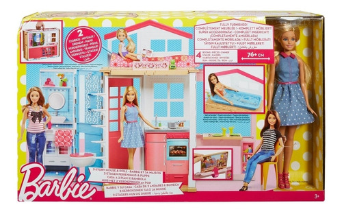   Barbie Casa Glam 2 Pisos + Muñeca