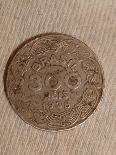 Moneda De Brasil 1938 ,300 Reis Cobre Níquel  Km#546 