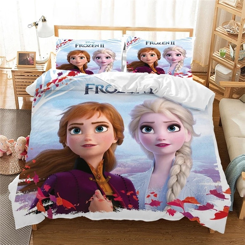 Edredon Frozen De Disney Cubrelecho Cama Sencilla